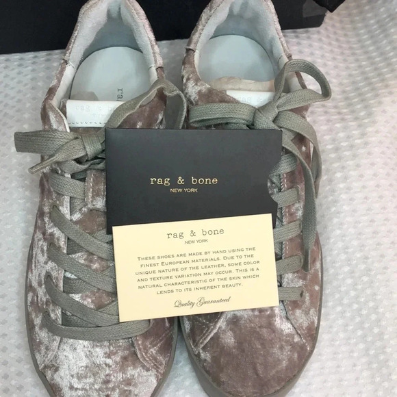 Rag & Bone | RB1 Low Top Sneakers | Dove Velvet Size 8 - Picture 4 of 17